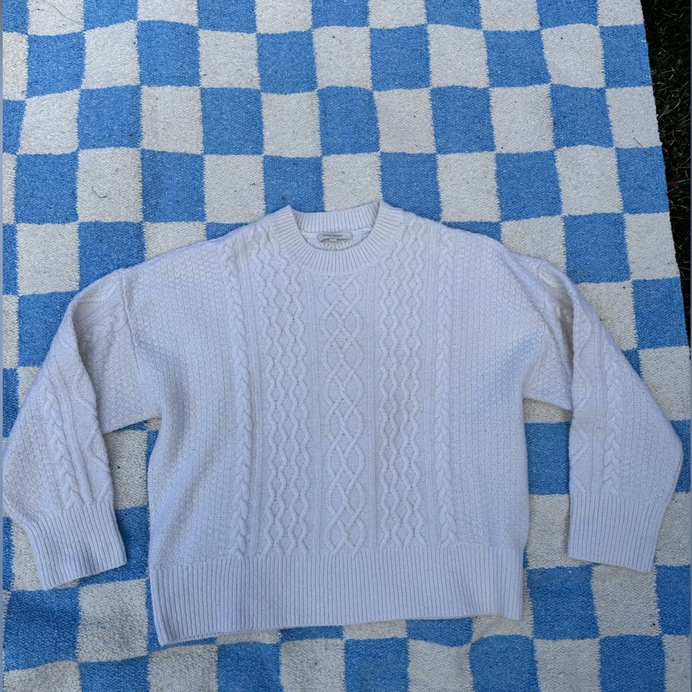Favorite Daughter cashmere blend fisherman cable sweater